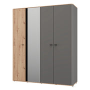 Armadio Camera da Letto Truth, Guardaroba Grande Appendiabiti, 180x211h cm Marrone Rovere Nodi
