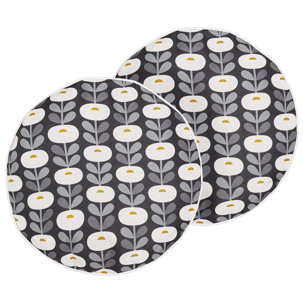 Set di 2 cuscini da giardino in tessuto di poliestere grigio con motivo geometrico 40 x 40 cm resistente all'acqua
