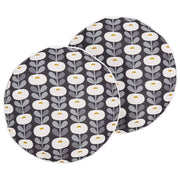 Set di 2 cuscini da giardino in tessuto di poliestere grigio con motivo geometrico 40 x 40 cm resistente all'acqua