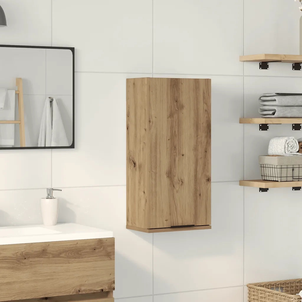 vidaXL Mobile da Bagno a Parete Rovere Artigianale 32x20x67 cm