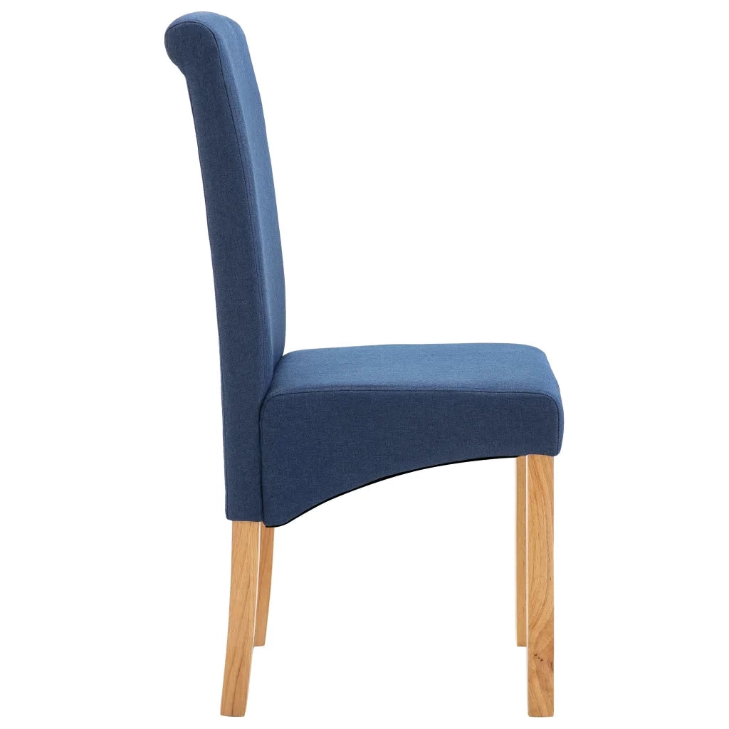 Sedie da Pranzo 4 pz Blu in Tessuto 249028