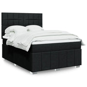 Giroletto a Molle con Materasso Nero 140x200 cm in Tessuto