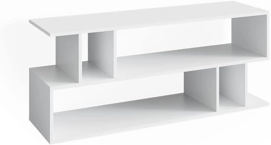 Mobile tv Karel, Bianco, 120 x 50.6 cm, adatto come supporto TV con ripiani aperti