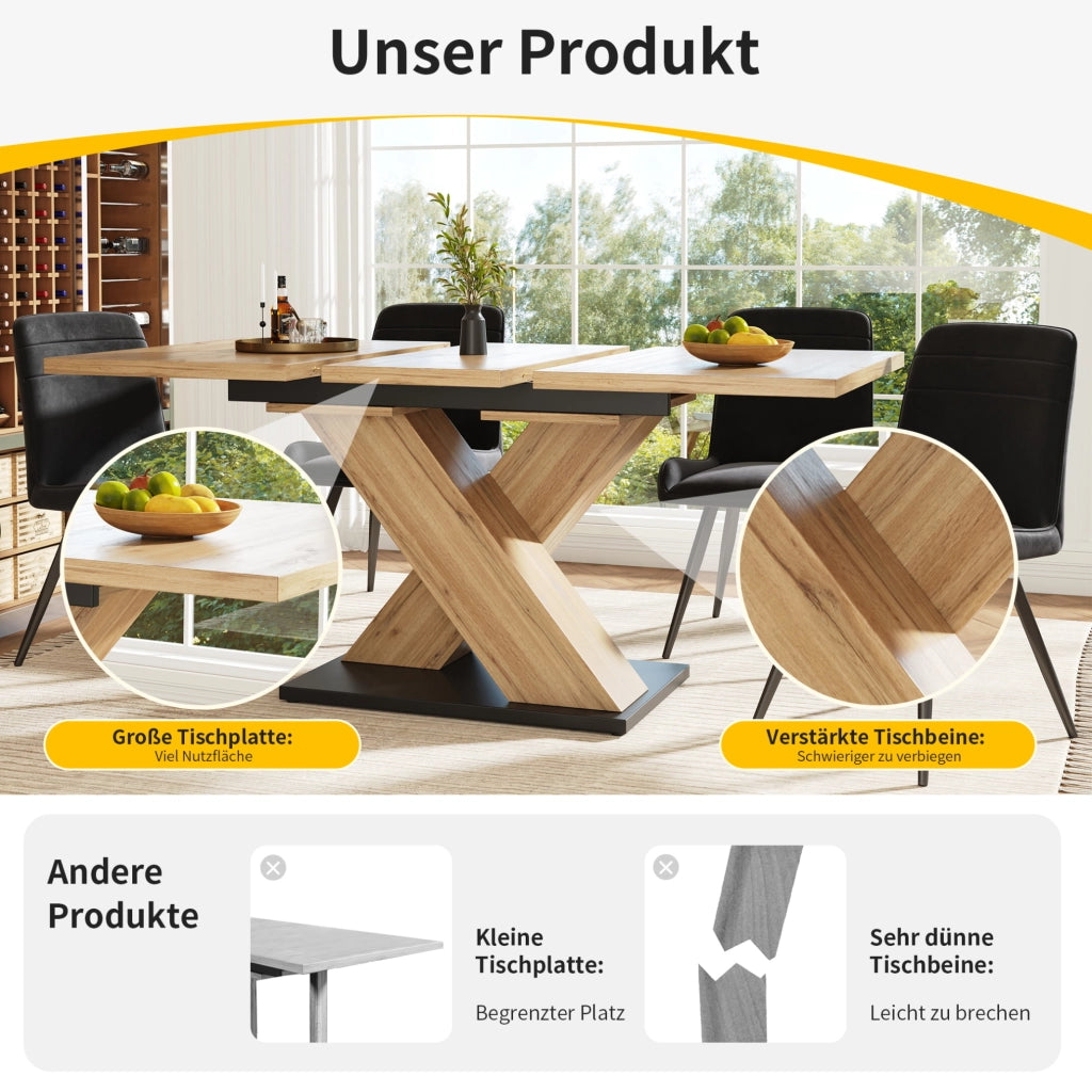 TAVOLO Allungabile 119-158,5x80x75 cm MDF Effetto Legno