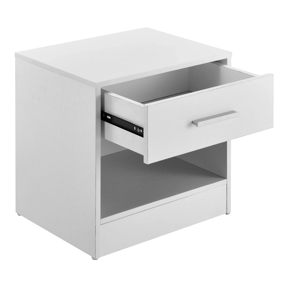 Comodino con cassetto truciolare rivestito in melaminico 38 cm bianco 03_0004202