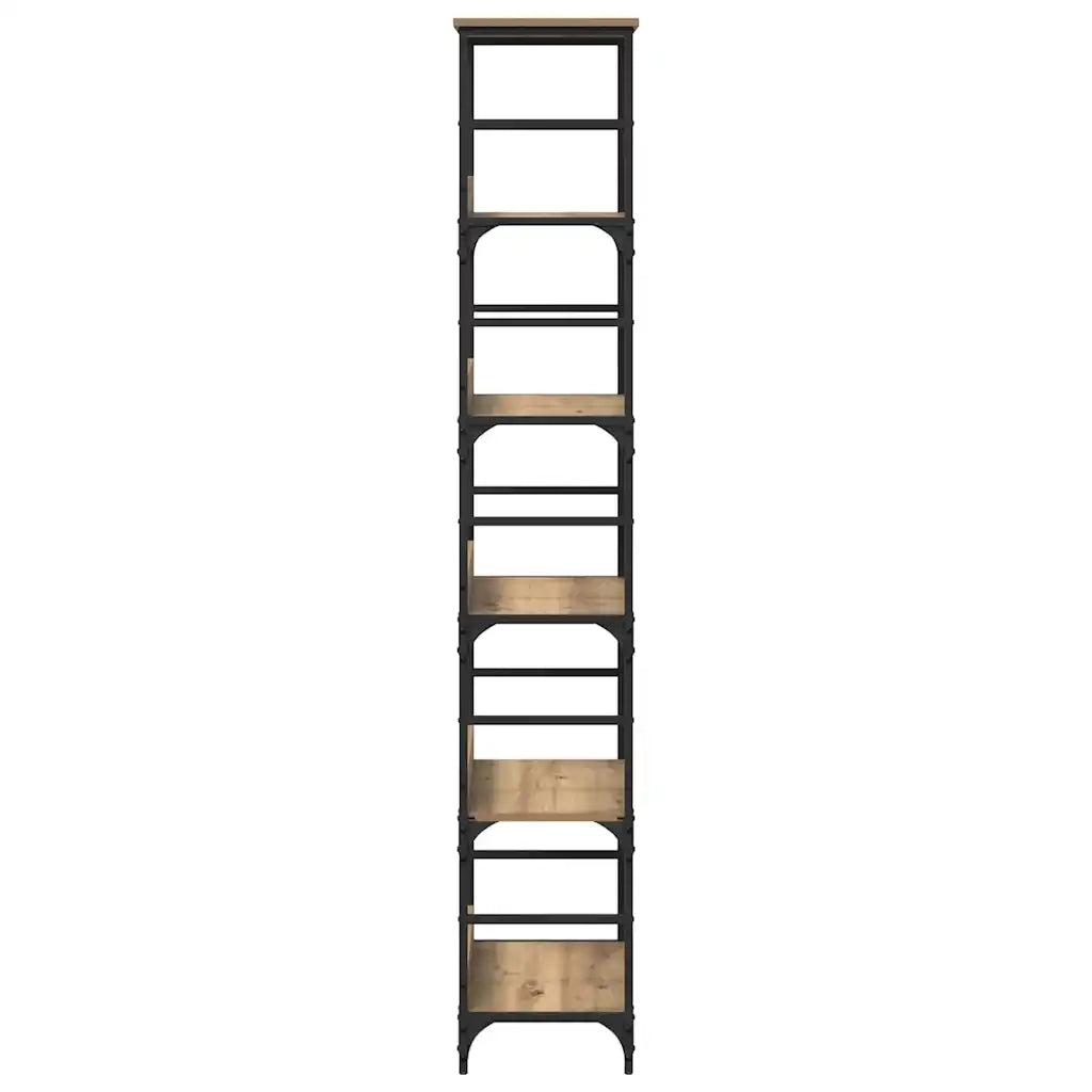 Libreria-Scaffale per Libri-Mobile di Stoccaggio Rovere artigianale 50 x 33 x 188,5 cm