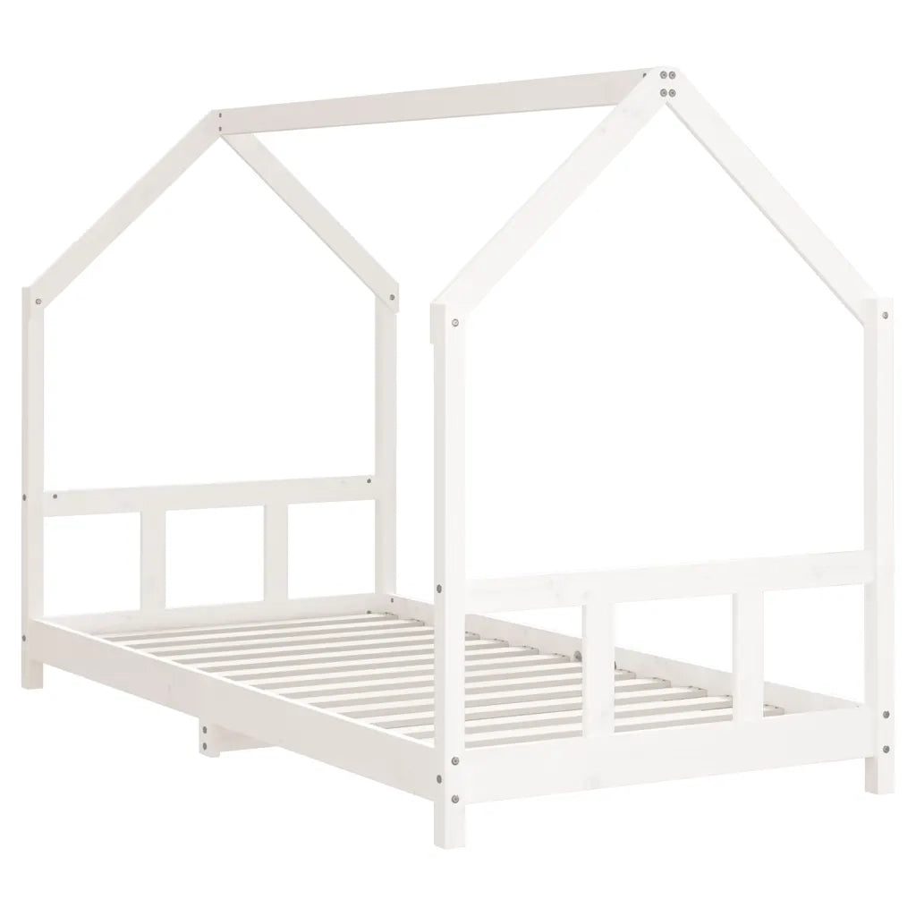 Giroletto per Bambini | Letto Infantile | Lettino Bianco 90x200cm in Legno Massello di Pino