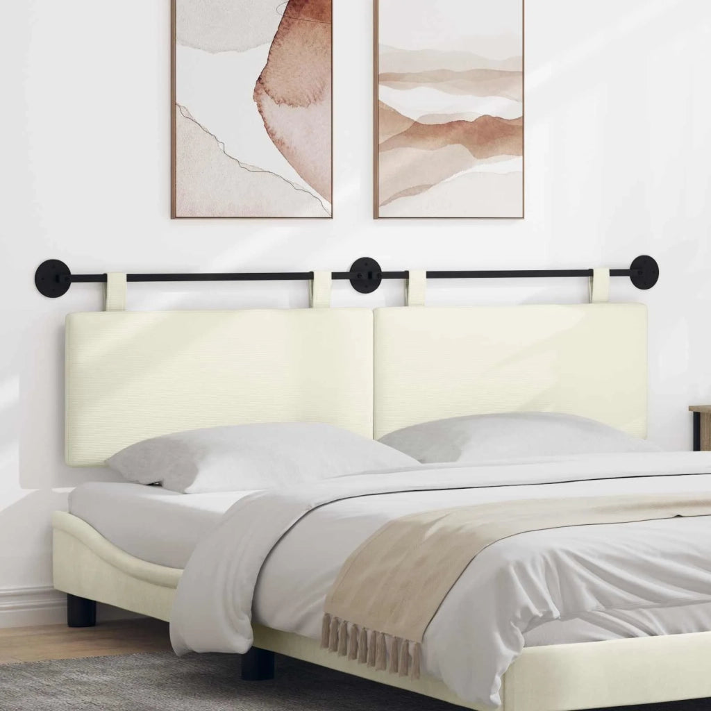 Testiera sospesa Crema Tessuto in Cords