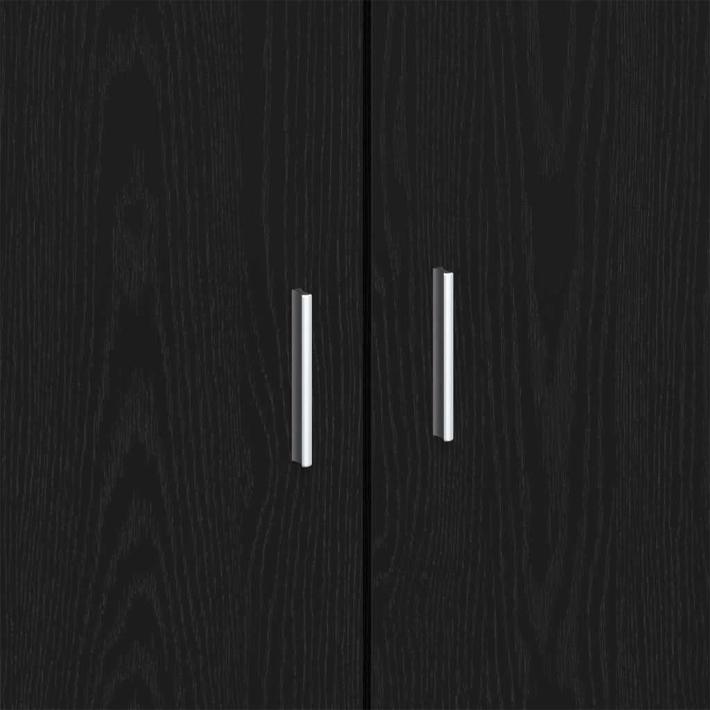Sideboard Nero Rovere 80x40x75 cm Legno Ingegnerizzato