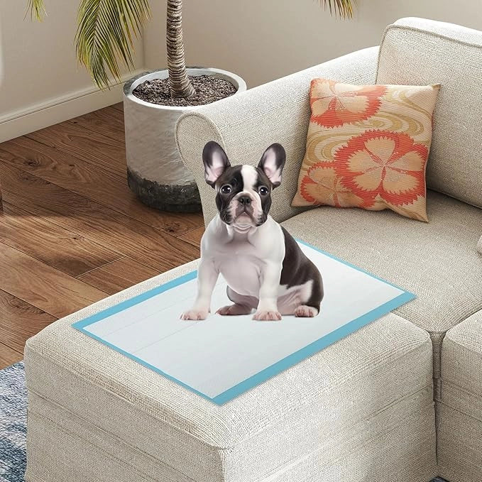 Tappetini Assorbenti per Cani, Tappetini da Interno ed Esterno per Animali Domestici a 6 Strati a Prova di Perdite, Asciugatura Rapida, Monouso per Urine, per Cagnolini (60 x 43 cm)