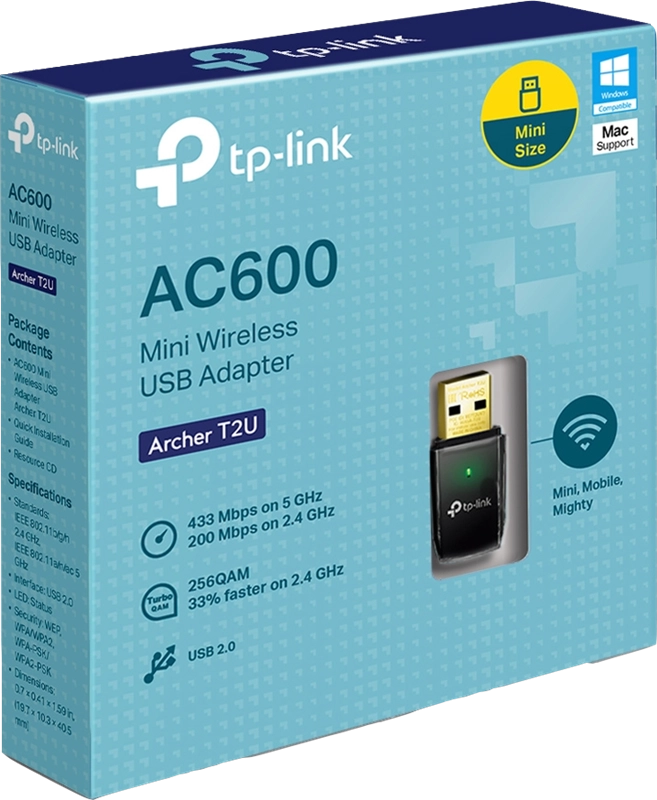 ORIGINAL TP-Link Accessori per computer nero ARCHER T2U V3 Netzwerkadapter