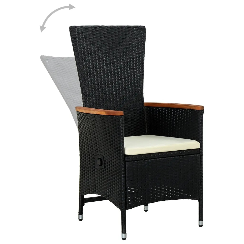 Sedie da Esterno 2 pz con Cuscini in Polyrattan Nere cod mxl 22699
