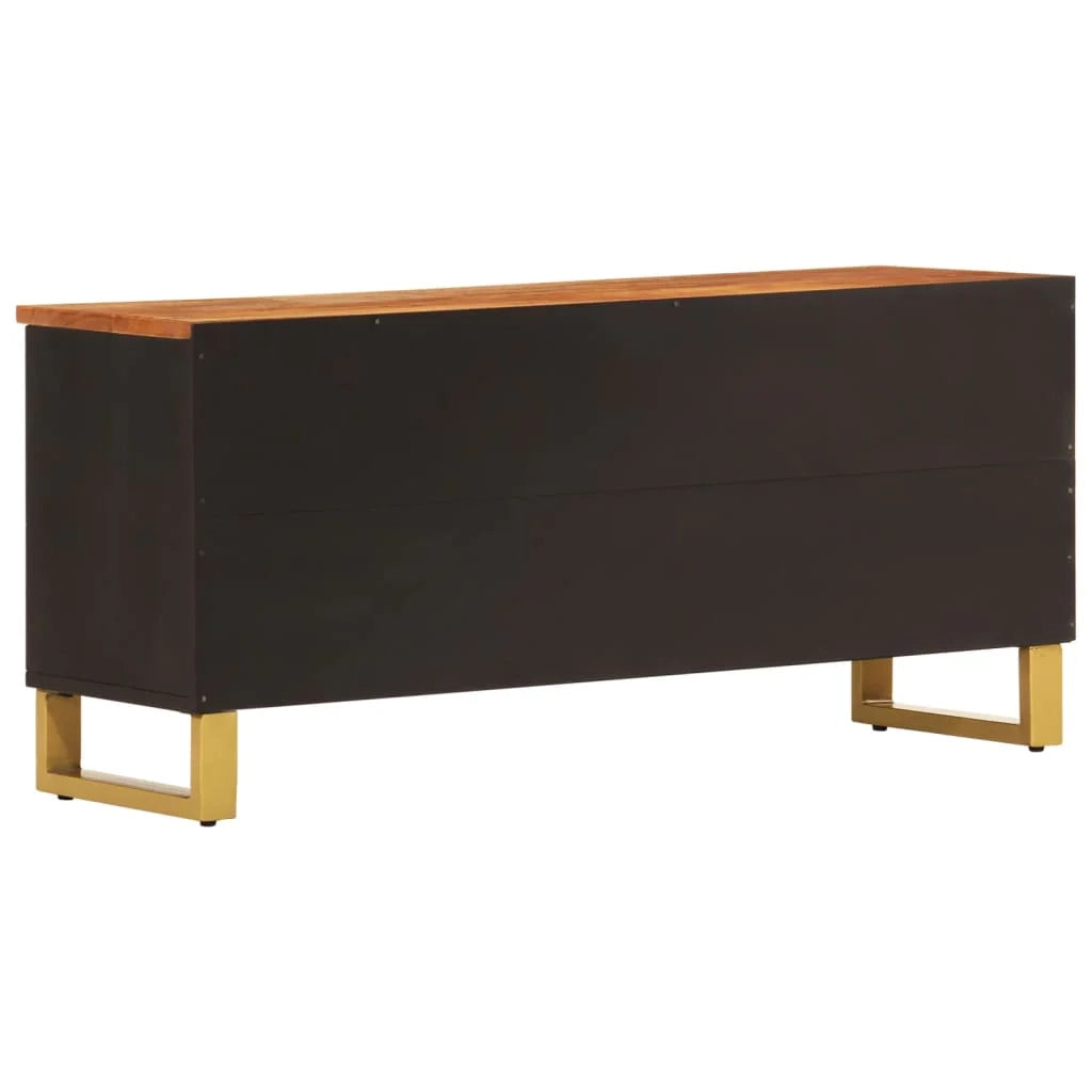 Mobile TV multimediale scaffale TV credenza mobile TV sala da pranzo soggiorno camera da letto 100 x 33,5 x 46 cm legno massello di mango marrone 02_0027591