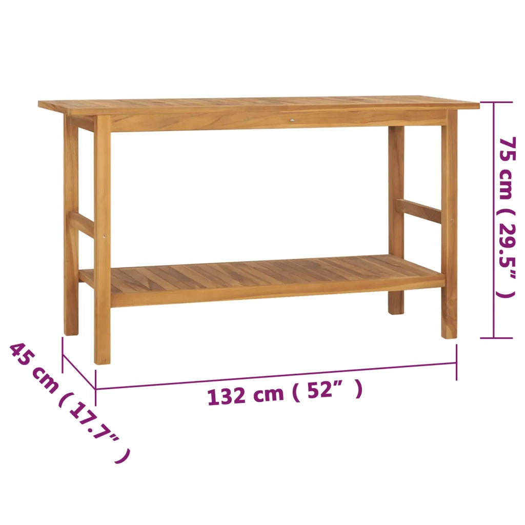 Vanità da Bagno in Legno Massello di Teak 132x45x75 cm 318482