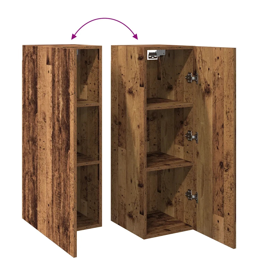 Mobili TV 2 pz Legno Antico 30,5x30x90 cm in Legno Multistrato 856395