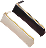 Set di 2 etui in pelle blu, set di etui per ragazze, morbidi e carini, per matite, attrezzi da disegno, borsa di cosmetici portatile, tasca di chiusura per pennelli