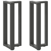 Gambe per tavolo consolle a T 2 pz Antracite 25x28x(72-73) cm Acciaio