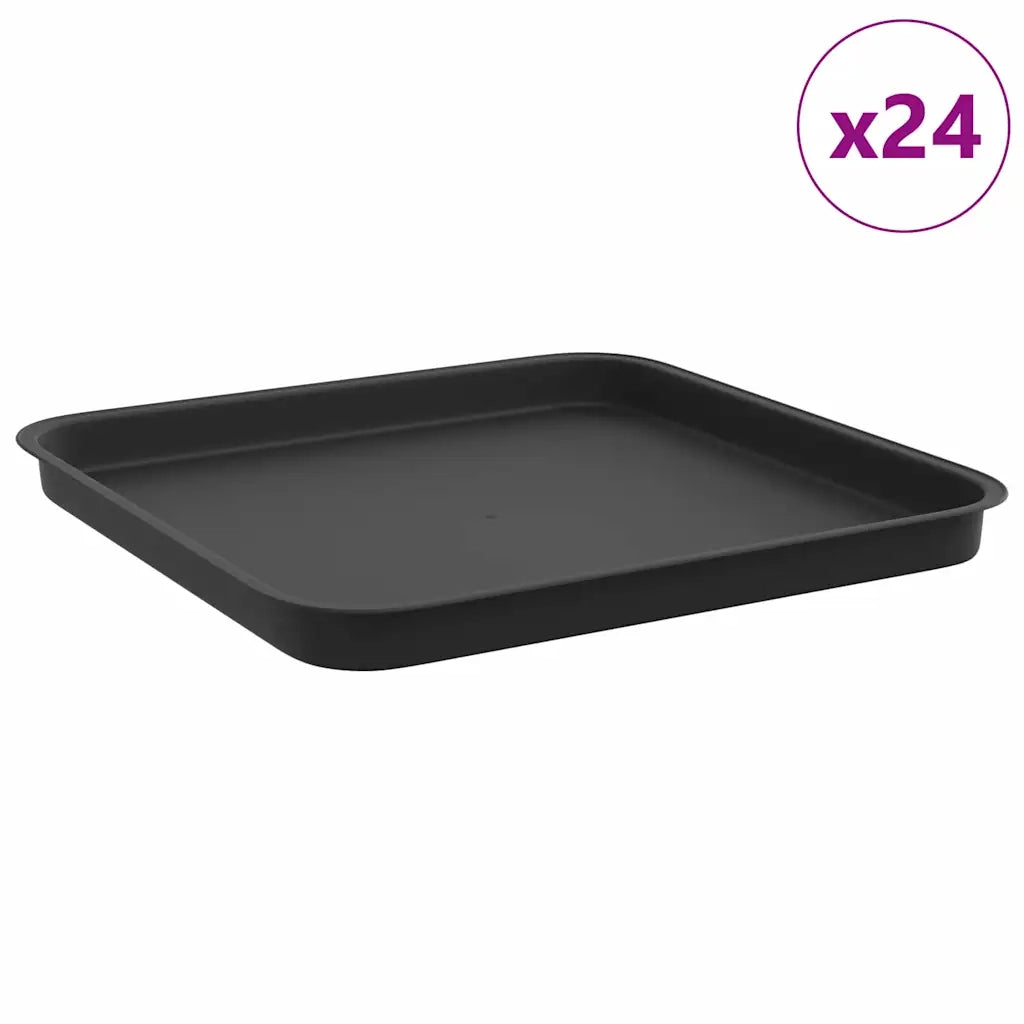 Vassoio Quadrato per Fiori 24 pz Nero 32 x 32 x 2,5 cm CFW8778736