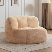 Poltrona sacco ergonomica in pelliccia sintetica kaki