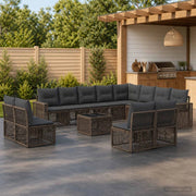 Set Divano da Giardino 13 pz Grigio e Grigio Scuro polyrattan 3435284