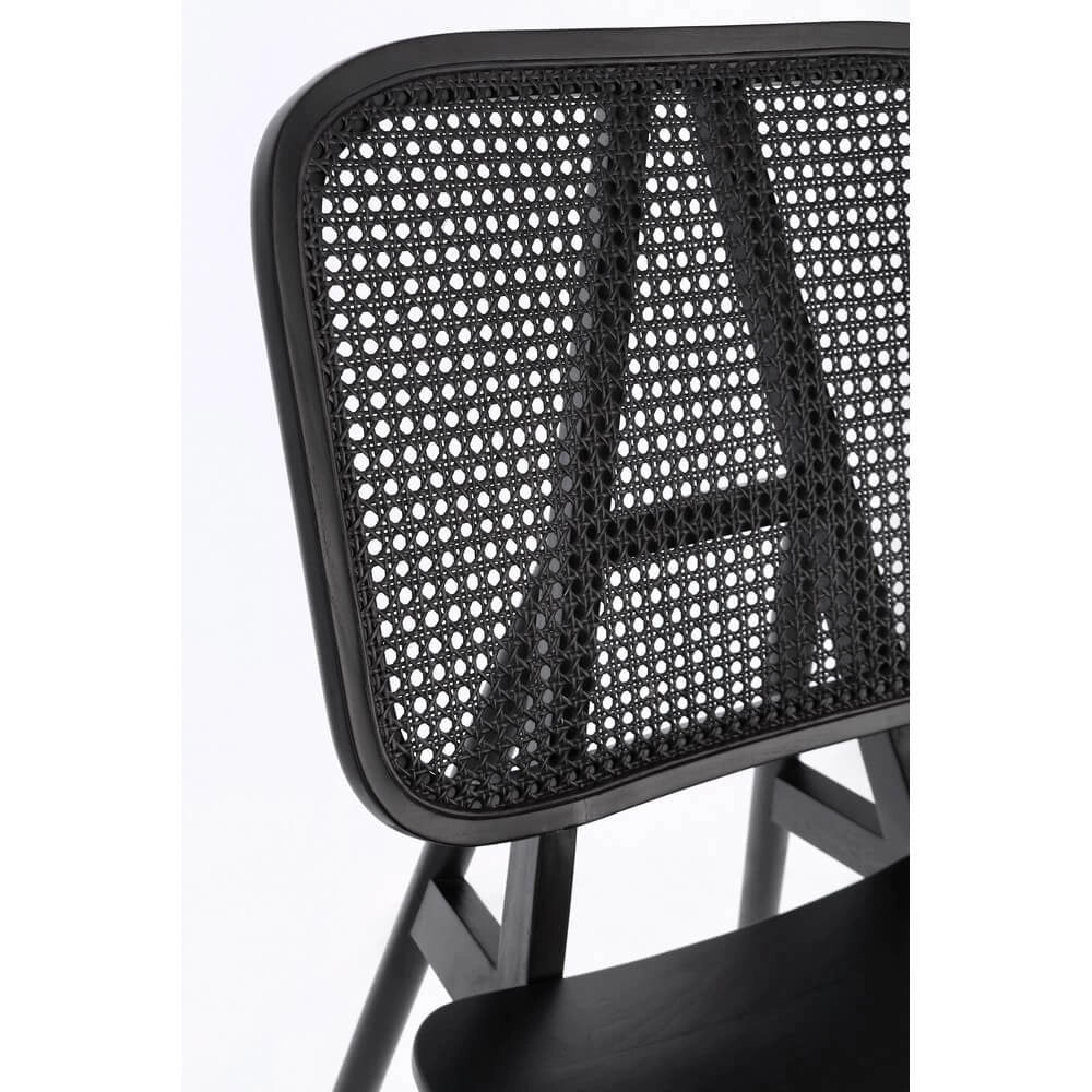Poltrona Lounge in Legno Teak con Schienale in Rattan Intrecciato - ELOISE
