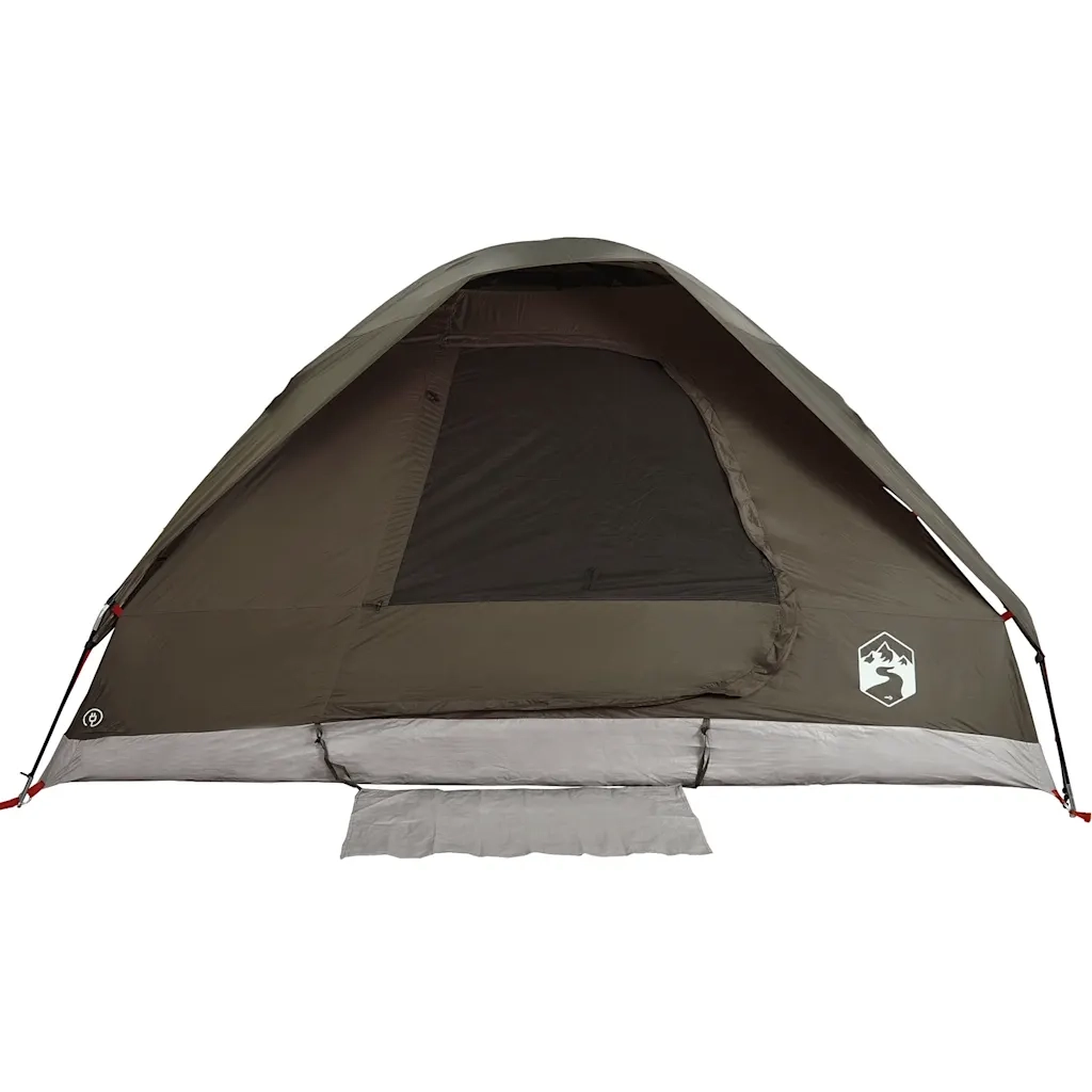 Tenda da Campeggio | Tenda Familiare a Cupola per 6 Persone Marrone Impermeabile