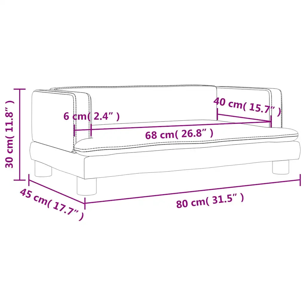 Divano per Bambini-Sofa-Divanetto Rosa 80x45x30 cm in Velluto