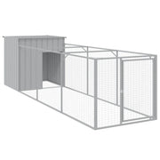 Cuccia per cani con cortile luminoso 110 x 405 x 110 cm grigio 02_0043491