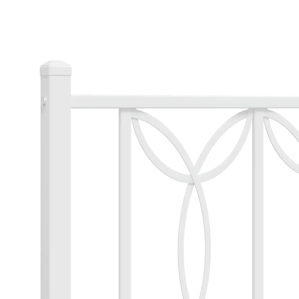 Giroletto con Testiera-Struttura Letto con testiera Metallo Bianco 193x203 cm 959545