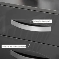 Set 2 Comodini Moderni con 3 Cassetti per Camera da Letto e Soggiorno in Truciolato, 40x36x56 cm, Grigio