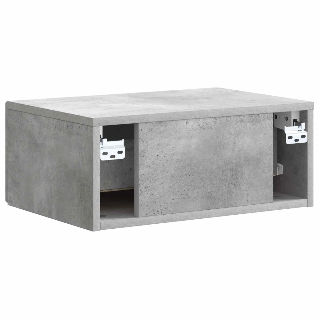 Mobiletto da notte a muro con cassetto 2 pcs Grigio Cemento 898112