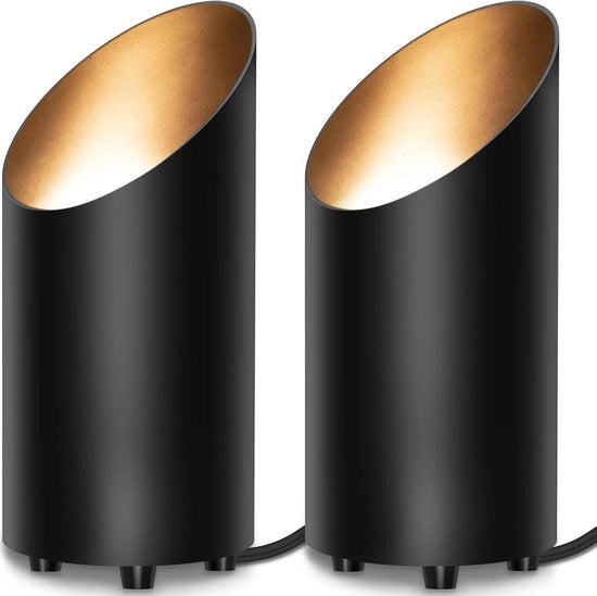 Due Pezzi di Spot Verlichting per Pavimento – Spotlights per Accent con Lampada 2700K – Sfere di Luce per Casa, Piante e Foto – Cavo 1,8 m e Interruttore a Piede
