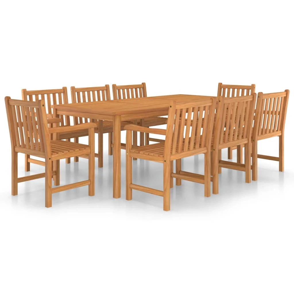 Set da pranzo da giardino per esterni da 9 pezzi legno massello di teak 02_0014086