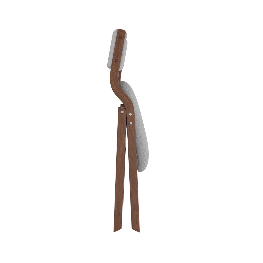 Set di 2 sedie da pranzo pieghevoli in legno massiccio, rivestimento in lino grigio, seduta imbottita, salvaspazio, pronte all’uso