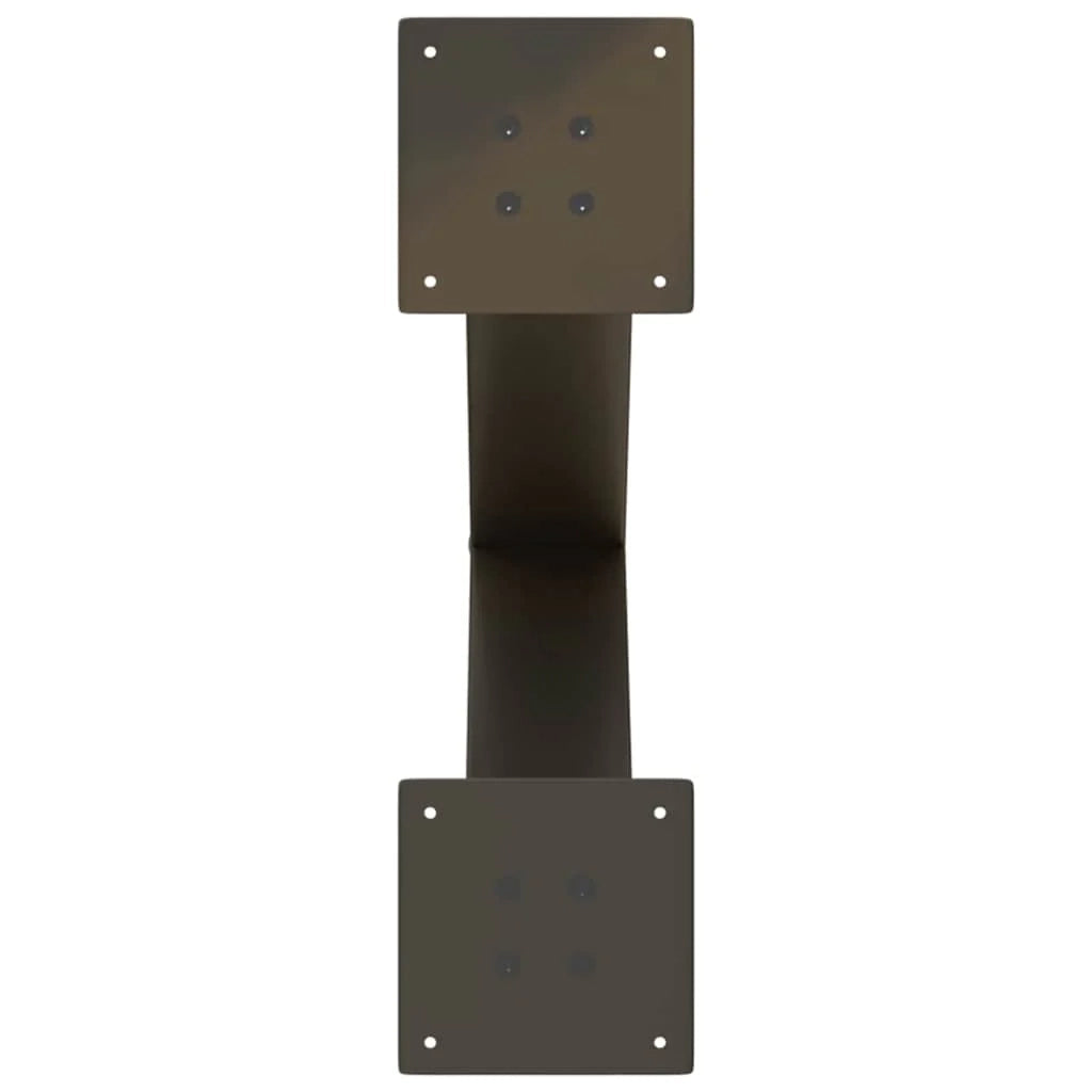 Set di 2 gambe per tavolo da pranzo moderne e robuste a forma di X 60 x 73 cm con piedini livellatori in acciaio naturale 02_0057247