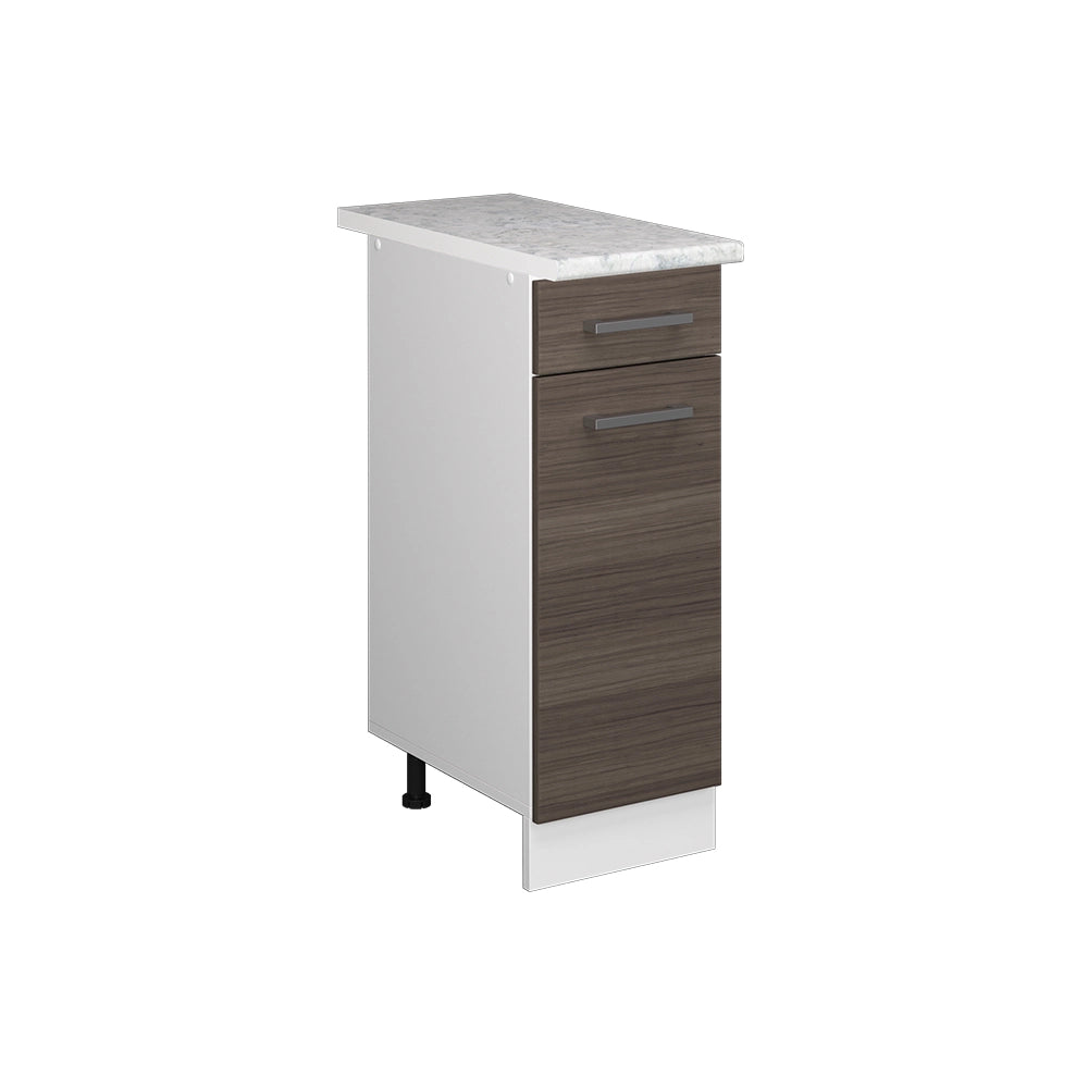 Mobiletto base per cucina R-Line Grigio nobile/Bianco 30 cm, PL Marmo Vicco