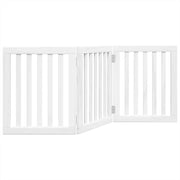 Cancelletto di sicurezza pieghevole per cani a 3 pannelli 150 cm legno di pioppo bianco 02_0023070