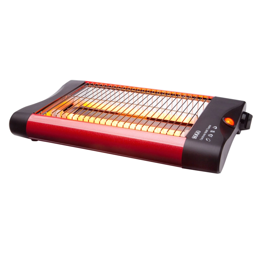 Tostapane elettrico orizzontale 4 fette, superficie tostatura 23x16cm, timer 5 minuti, 600W - SOGO