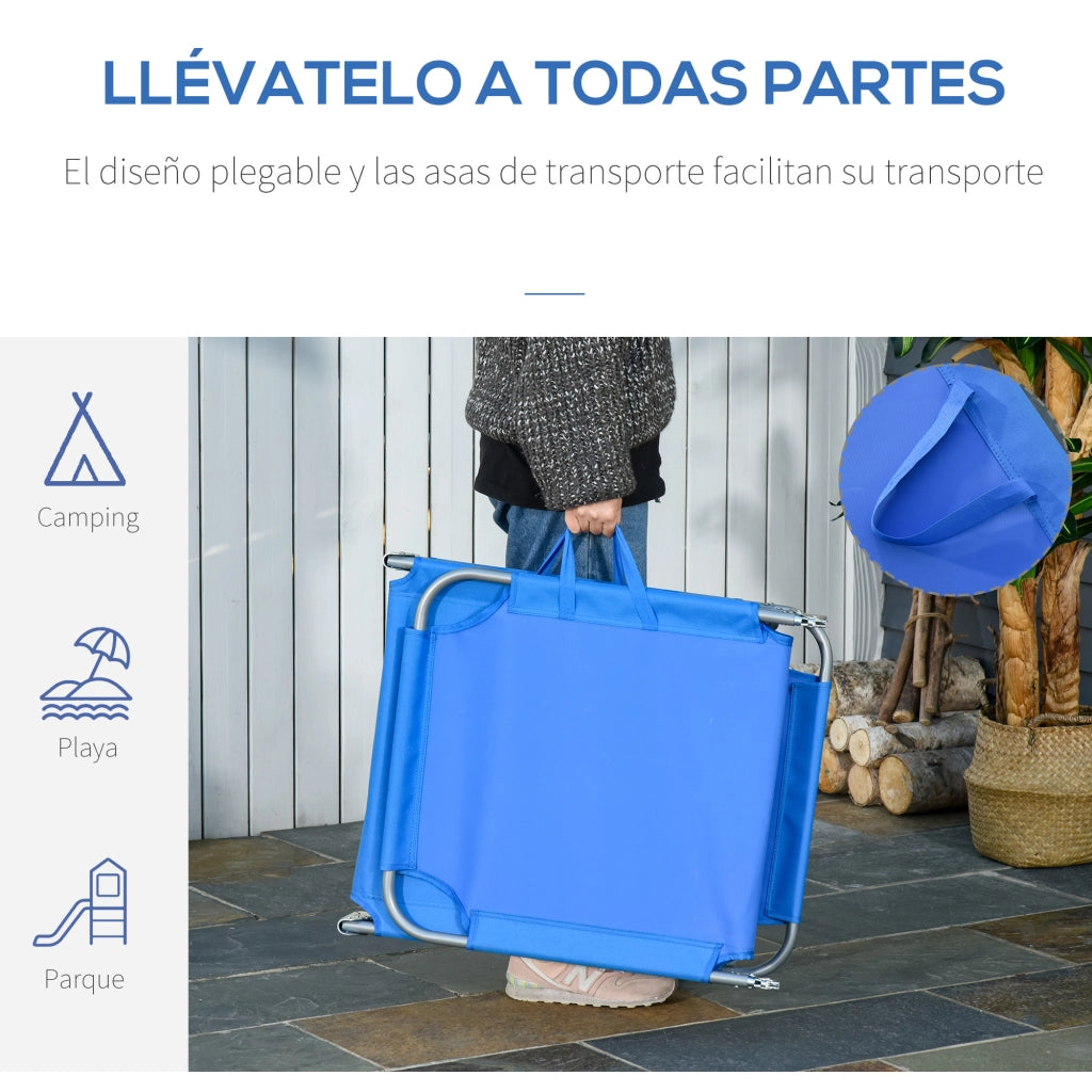 Sedia a sdraio pieghevole con schienale regolabile ¨C zephmum ¨C 187x55x24 cm blu