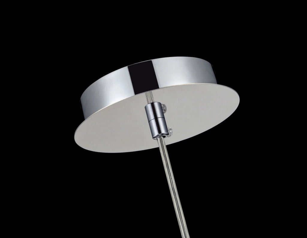 Maytoni Lampadario moderno Fermi 1 luce E27 nichel metallo diffusore vetro trasparente