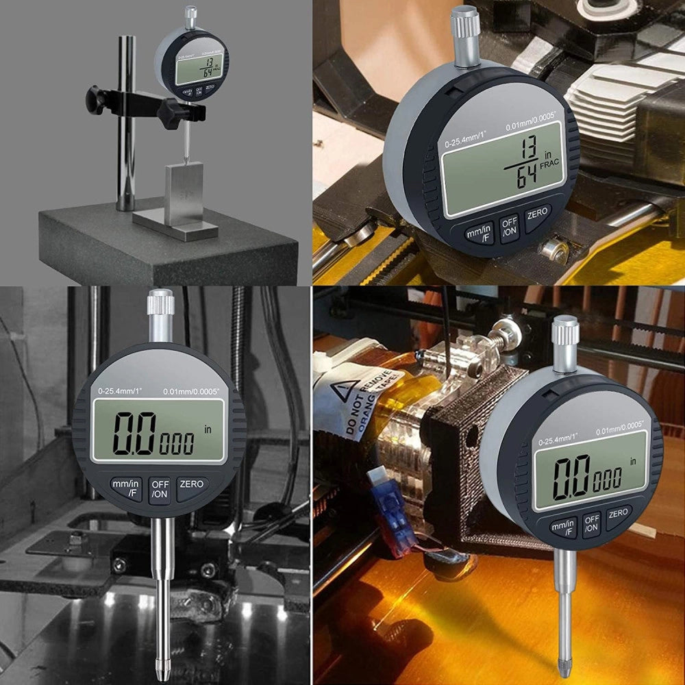 Trade Shop - Comparatore Centesimale Digitale Con Display 0-25,4mm/0,5" Tornio  0,01mm/0,005" -