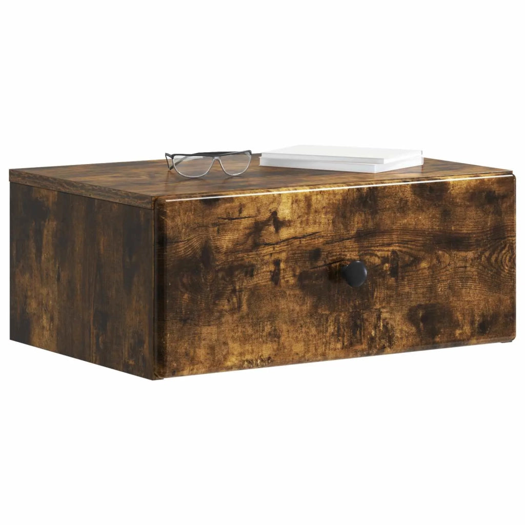 Mobiletto da notte a muro Rovere Fumo 49 x 34,5 x 20 cm 899135