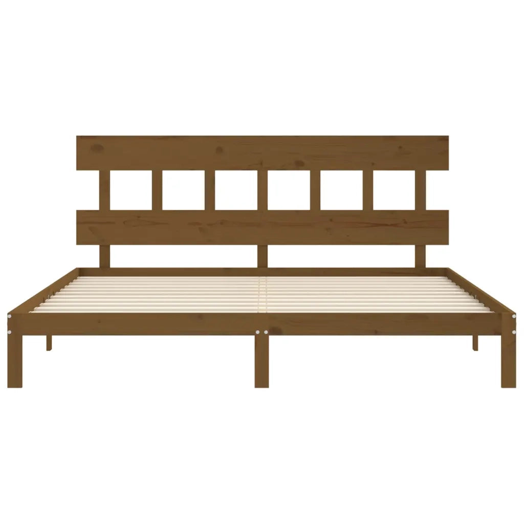 Giroletto con Testiera ambra 200x200 cm in Legno Massello 3193619