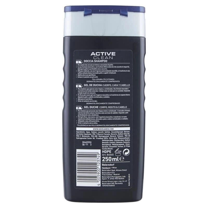NIVEA DOCCIA MEN ACTIVE CLEAN IN FORMATO DA 250 ML