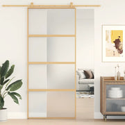 Porta Scorrevole Dorata 90x205 Vetro Smerigliato ESG Alluminio 155182