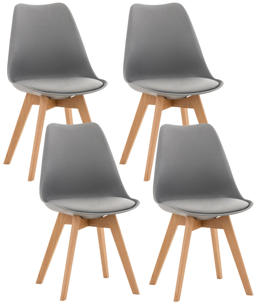Set 4 Sedie Pranzo Linares grigio,Plastica