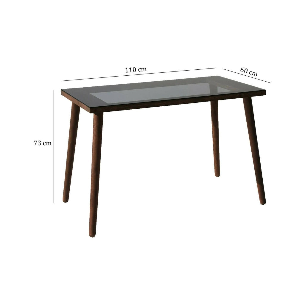 Scrivania Melita, Scrittoio multiuso, Tavolo per ufficio porta PC, Piano di lavoro, 110x60h73 cm, Noce