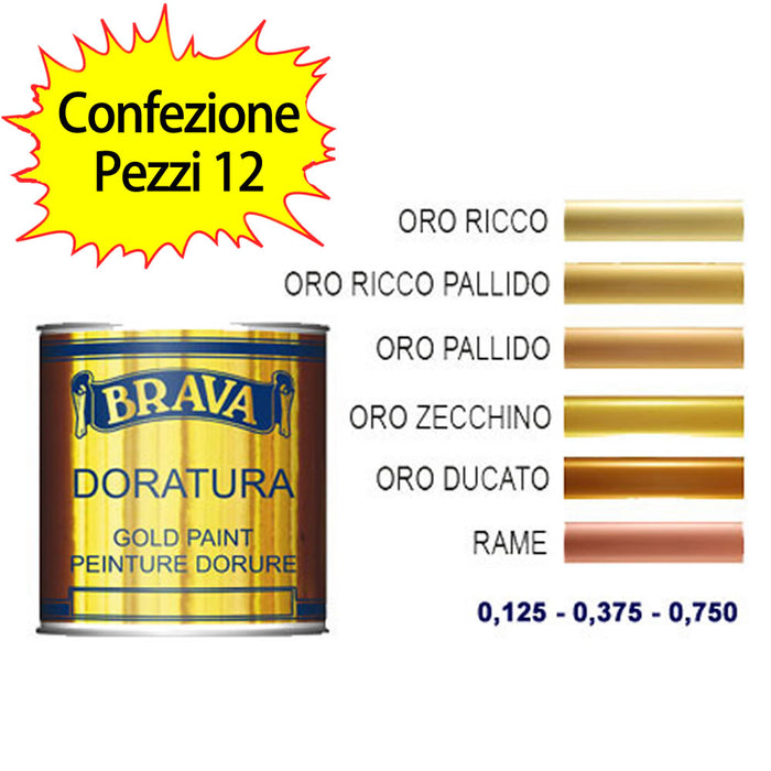 Vernice doratura rame naturale a pennello ml 125 brava confezione pezzi 12