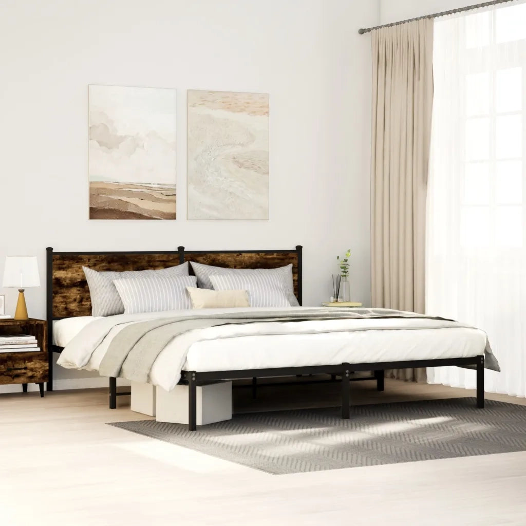 Giroletto senza Materaso in Metallo Rovere Fumo 160x200 cm 4007670