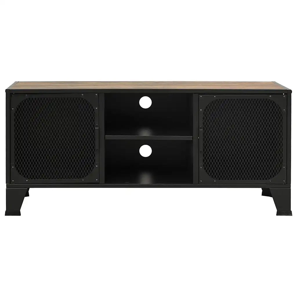 Mobile Porta TV Marrone Rustico 105x36x47 cm in Metallo e MDF 335909
